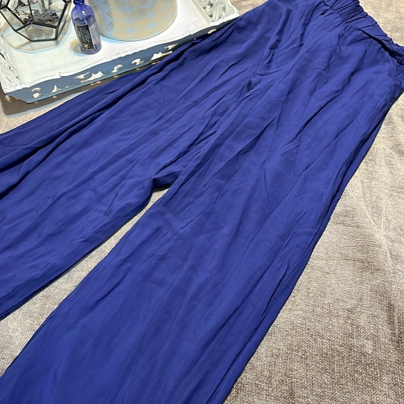 NWOT Lulus Wide Leg Navy Tie- Front Pants - Size Small - Picture 7 of 10
